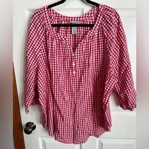 🍀Catherine’s Gingham Peasant Blouse 26/28🍀